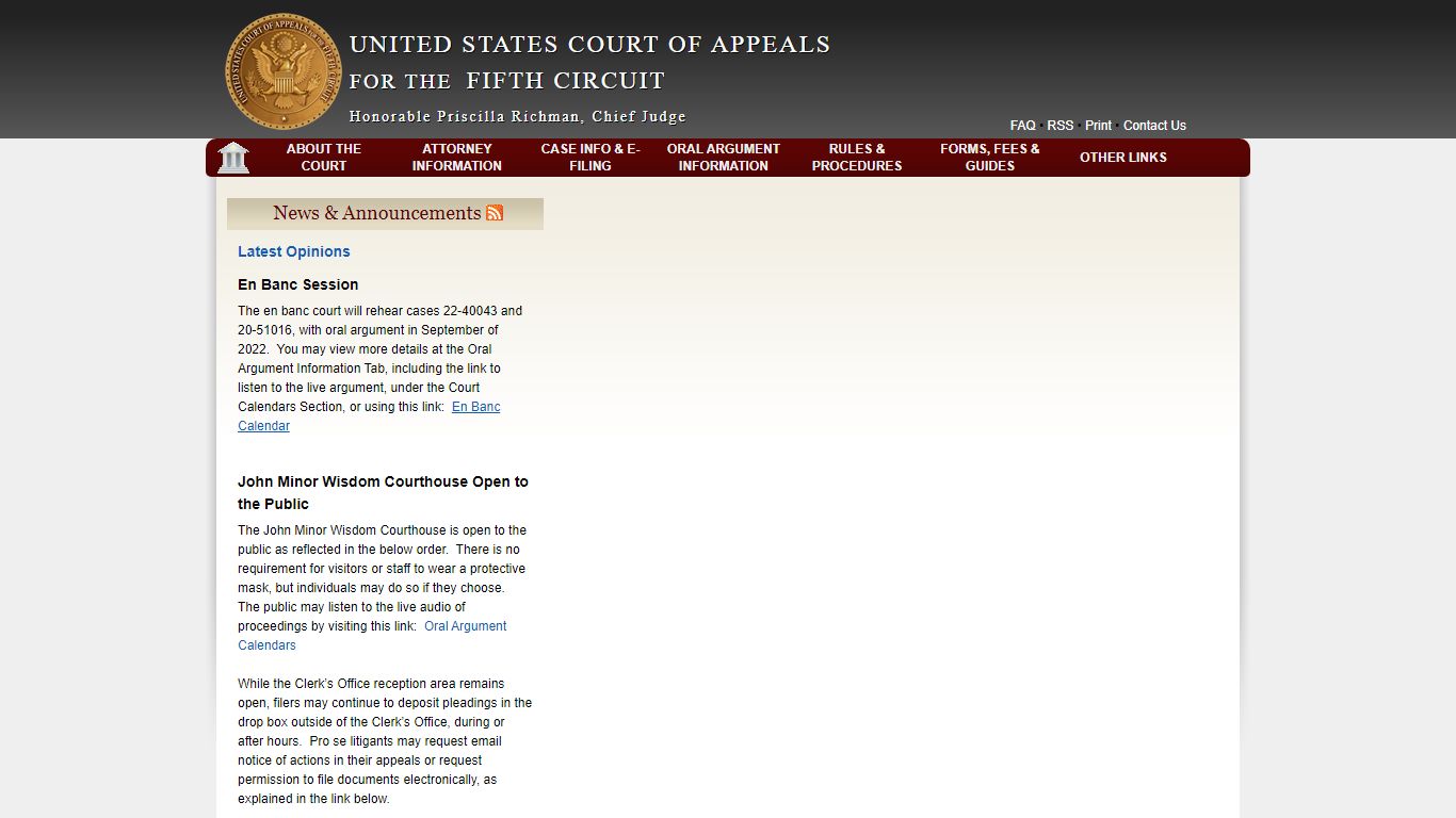 Fifth Circuit Court of Appeals - United States Court of Appeals for the ...